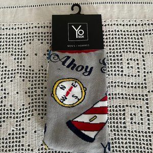 NEW with tags YoSox grey, red, navy, white & yellow socks men’s size 7-12 rare
